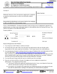 Document preview: Form UCS-LT11A Notice of Petition to Appoint Administrator - New York
