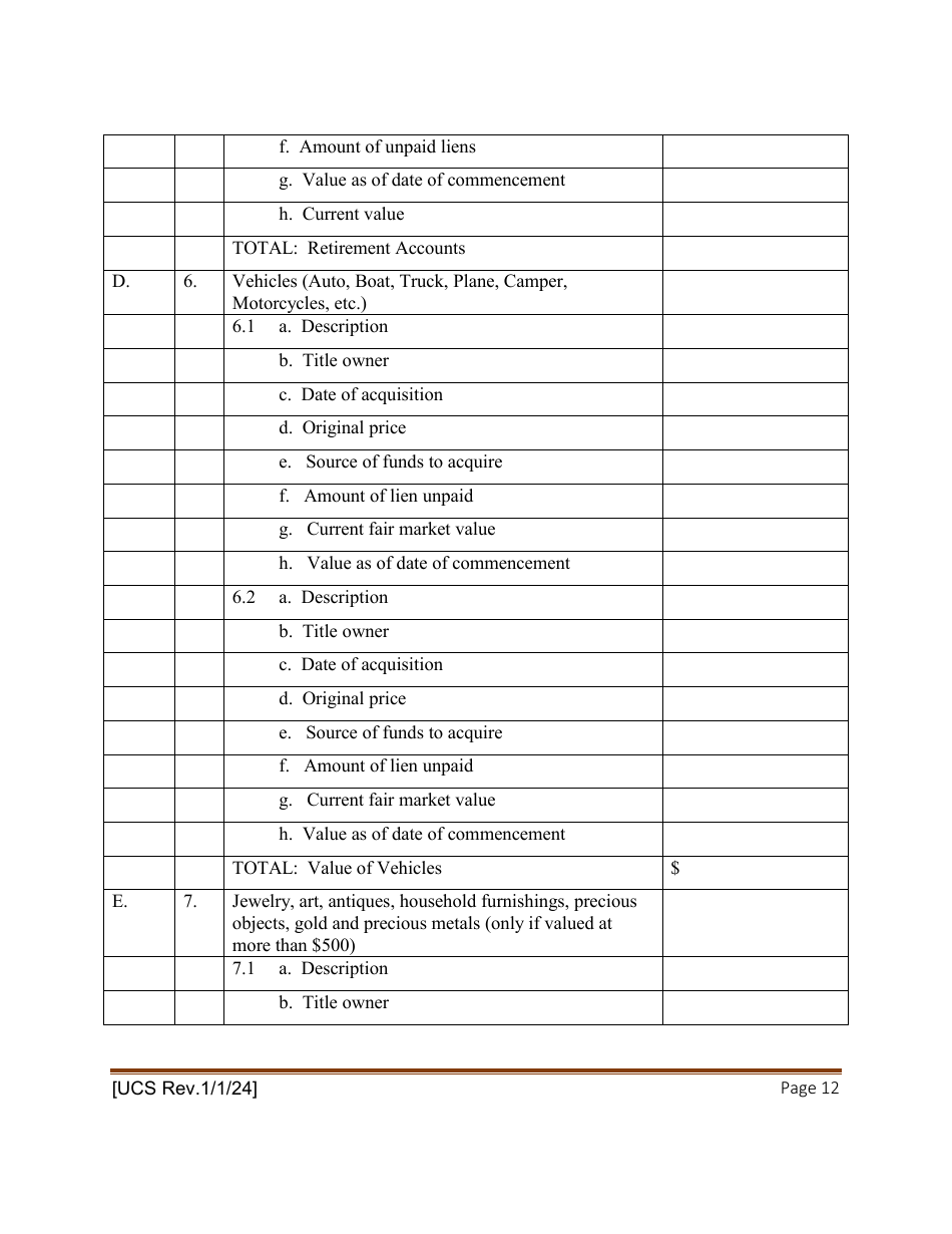 Statement of Net Worth - New York, Page 12