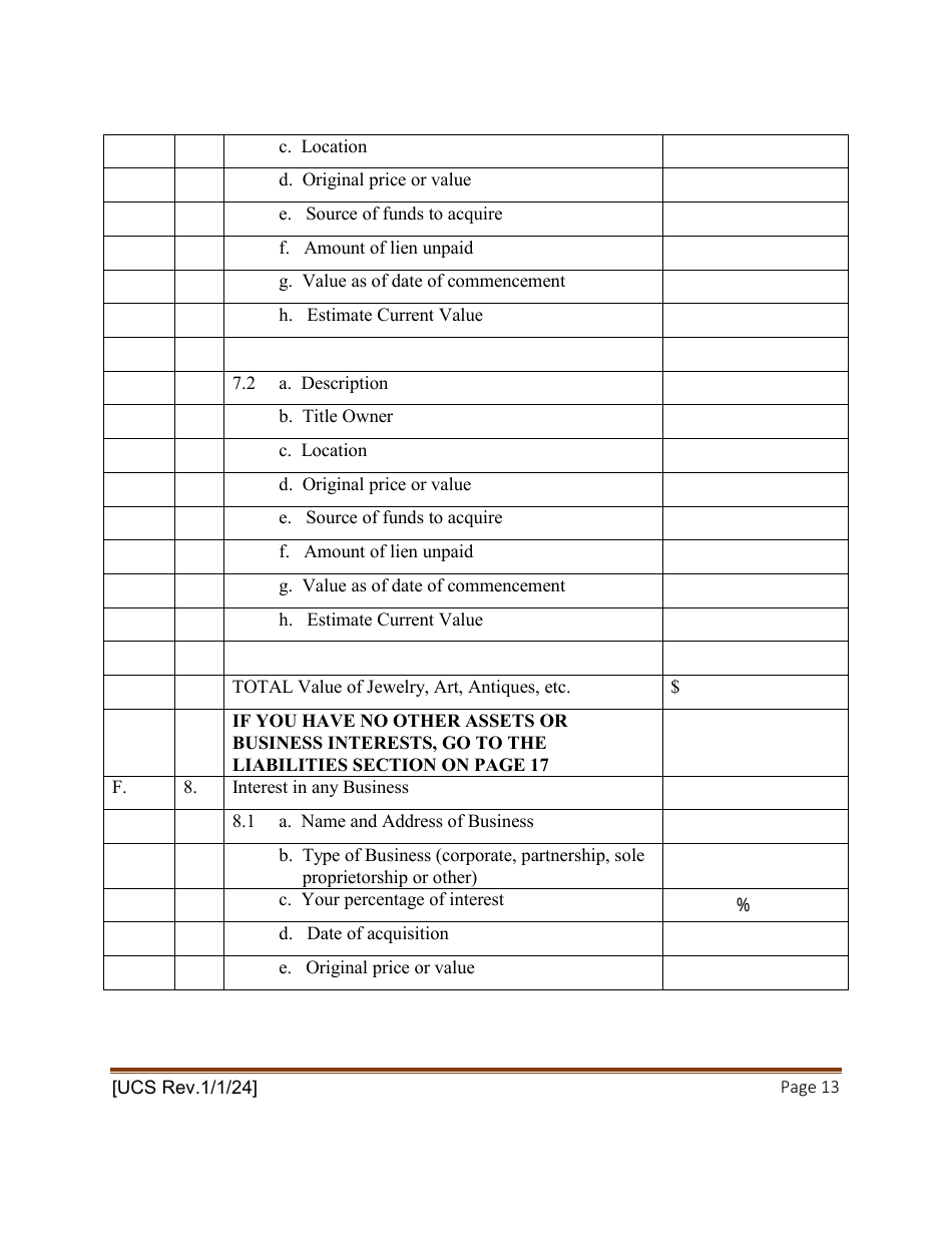 Statement of Net Worth - New York, Page 13