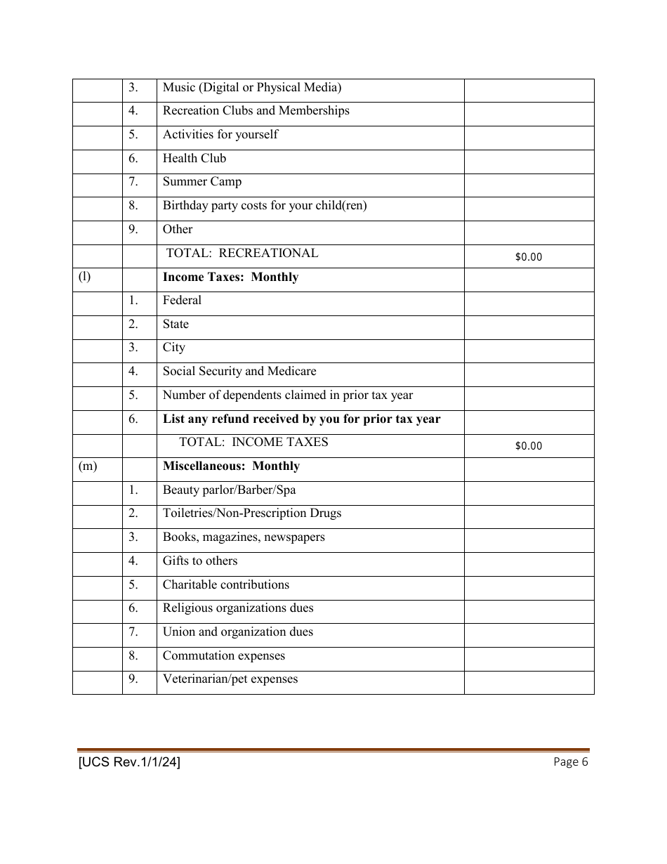 Statement of Net Worth - New York, Page 6