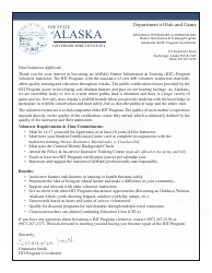 Volunteer Instructor Application Form - Hunter Information &amp; Training Program - Alaska