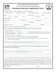 Volunteer Instructor Application Form - Hunter Information &amp; Training Program - Alaska, Page 3