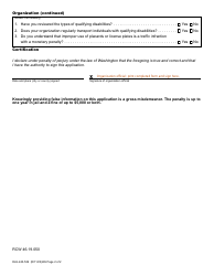 Form DLE-420-529 Disabled Parking Application for Organizations - Washington, Page 2