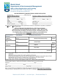 Non-resident Standard Fishing License Application - Rhode Island