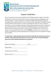 Student Shellfish License New/Renewal Application - Rhode Island, Page 4