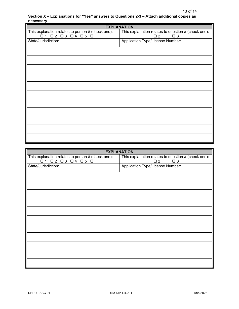 Form DBPR FSBC01 Application for Amateur Sanctioning Organization - Florida, Page 13