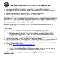 Third-Party Delivery Facilitator Permit Application - Oregon, Page 2