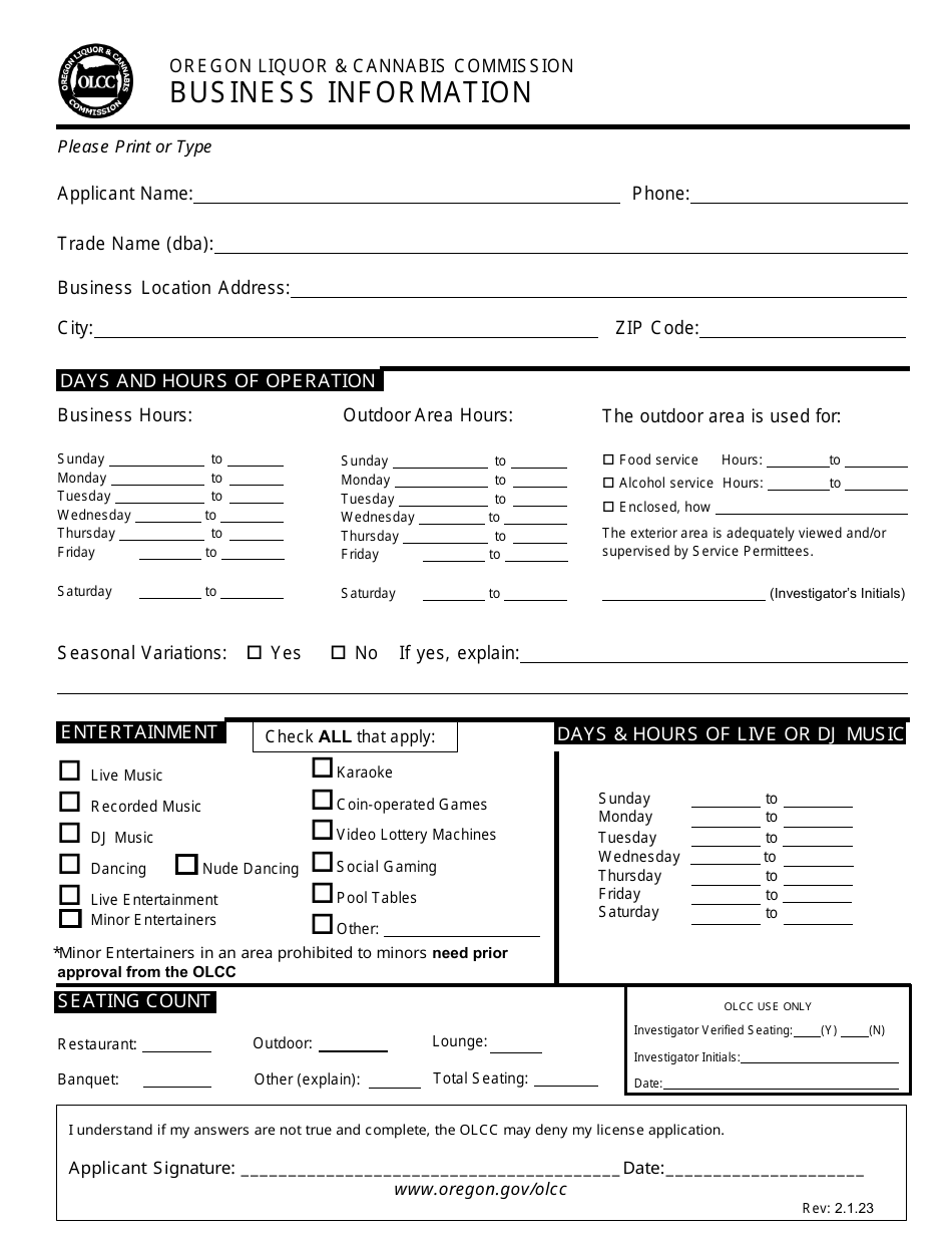 Change From Individual Licensee to Limited Liability Company - Oregon, Page 5