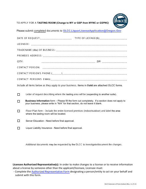 Tasting Room - Change to Wy or Gsp From Wync or Gspnc - Oregon Download Pdf