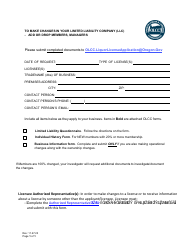Document preview: Change in Current Limited Liability Company (Membership/Interest) - Oregon