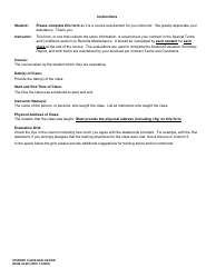 DSHS Form 02-691 Student Class Evaluation - Washington, Page 2