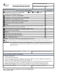 Document preview: DSHS Form 07-103 Basic Food Employment and Training (Bfet) Participant Reimbursement - Washington