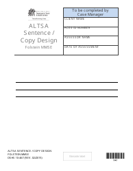 Document preview: DSHS Form 10-467 Altsa Sentence/Copy Design Folstein Mmse - Large Print - Washington