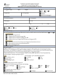Document preview: DSHS Form 11-022 Application for Vocational Rehabilitation Services - Washington (Cambodian)