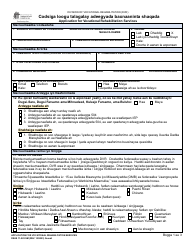 Document preview: DSHS Form 11-022 Application for Vocational Rehabilitation Services - Washington (Somali)