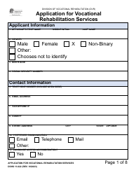 Document preview: DSHS Form 11-022 Application for Vocational Rehabilitation Services (Large Print) - Washington