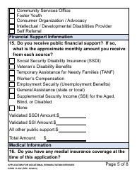 DSHS Form 11-022 Application for Vocational Rehabilitation Services (Large Print) - Washington, Page 5