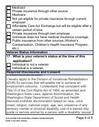 DSHS Form 11-022 Application for Vocational Rehabilitation Services (Large Print) - Washington, Page 6