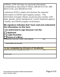 DSHS Form 11-022 Application for Vocational Rehabilitation Services (Large Print) - Washington, Page 8