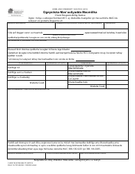 Document preview: DSHS Form 18-720 Client Responsibility Notice - Washington (Somali)