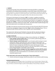 Small Procurement - Request for Proposals - Consultant Services - Marketing and Public Relations - Maryland, Page 2