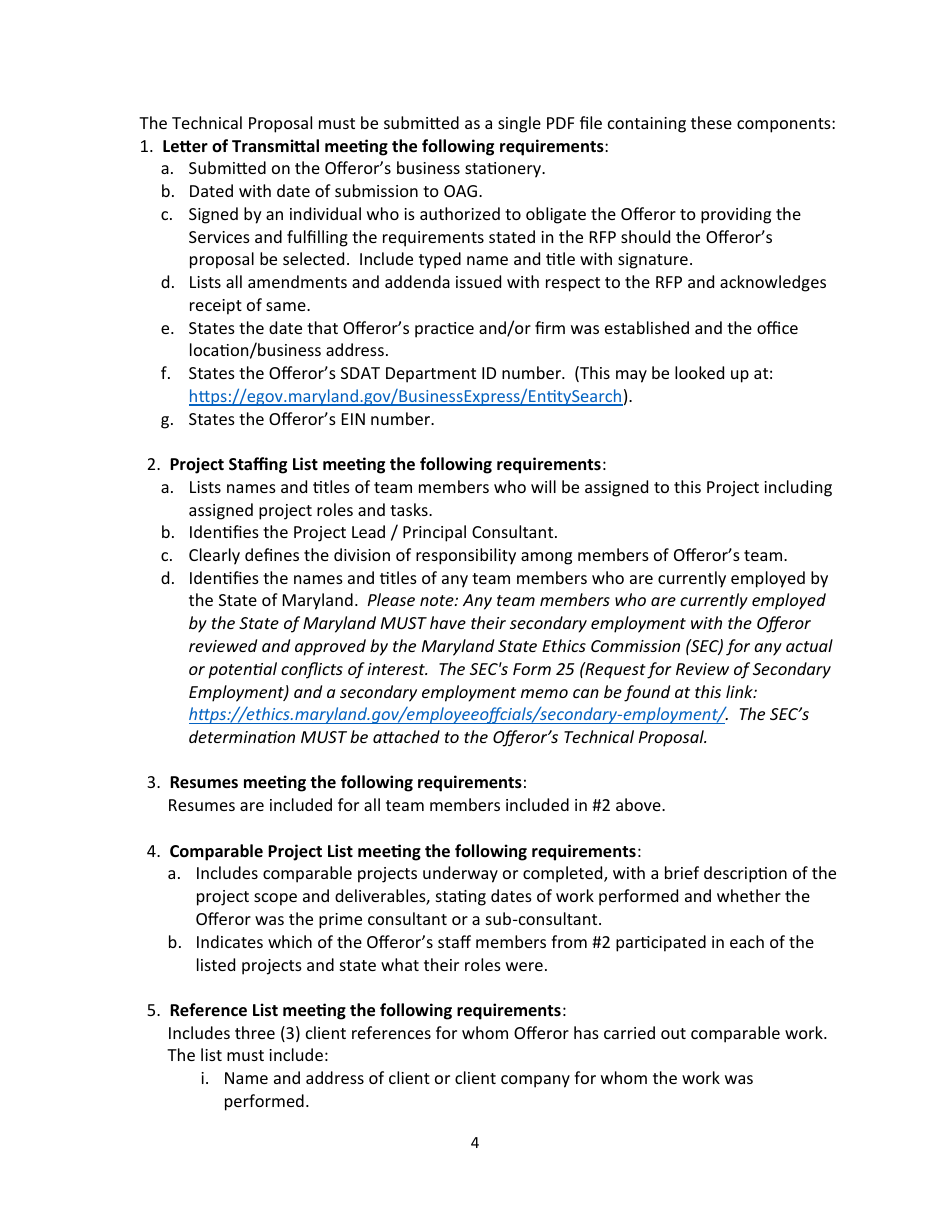 Small Procurement - Request for Proposals - Consultant Services - Marketing and Public Relations - Maryland, Page 4