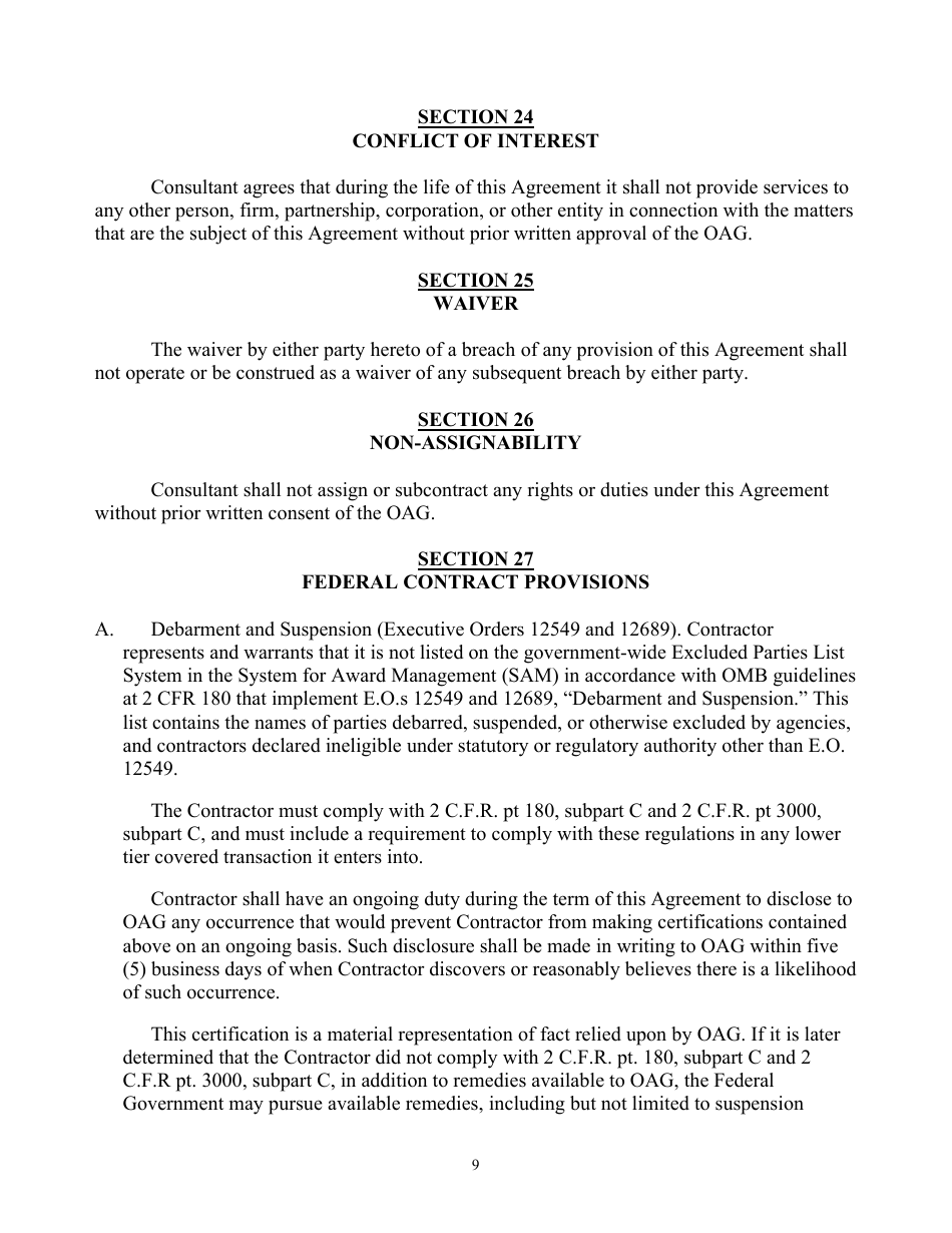 Attachment D Contract and Contract Affidavit - Consultant Services - Marketing and Public Relations - Maryland, Page 9
