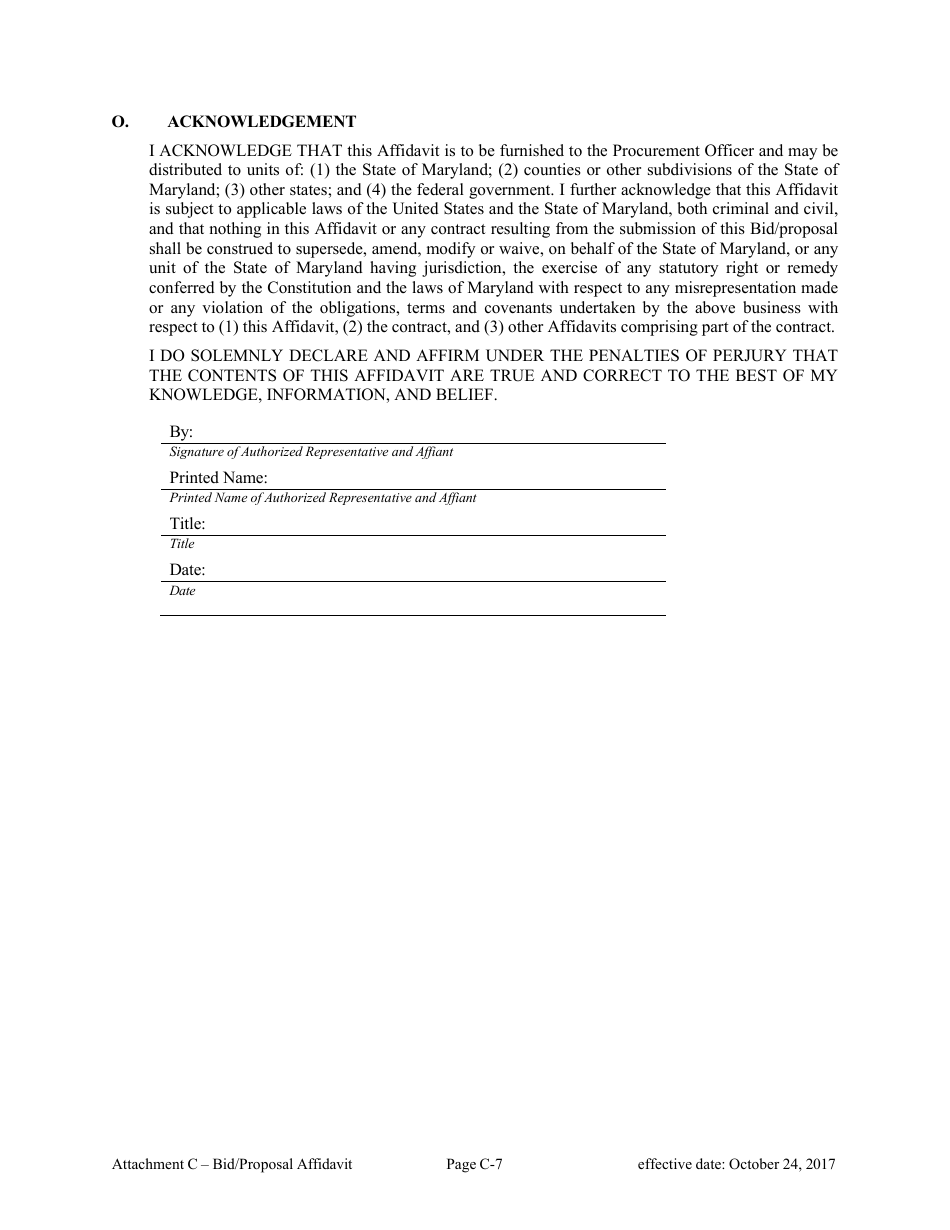 Attachment B Bid / Proposal Affidavit - Consultant Services - Marketing and Public Relations - Maryland, Page 7