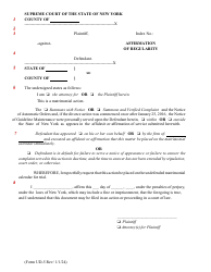 Form UD-5 Affirmation of Regularity - New York