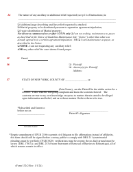 Form UD-2 Verified Complaint Action for Divorce - New York, Page 5