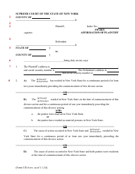 Form UD-6 Sworn Affirmationof Plaintiff - New York