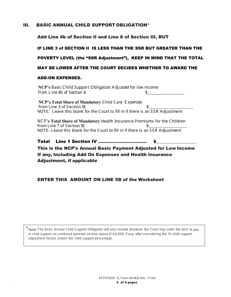 Form UD-8(3) Child Support Worksheet - New York, Page 9