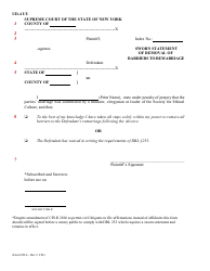 Form UD-4 (UD-4A) Sworn Statement of Removal of Barriers to Remarriage - New York