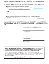 Temporary Maintenance Guidelines Worksheet - New York, Page 2