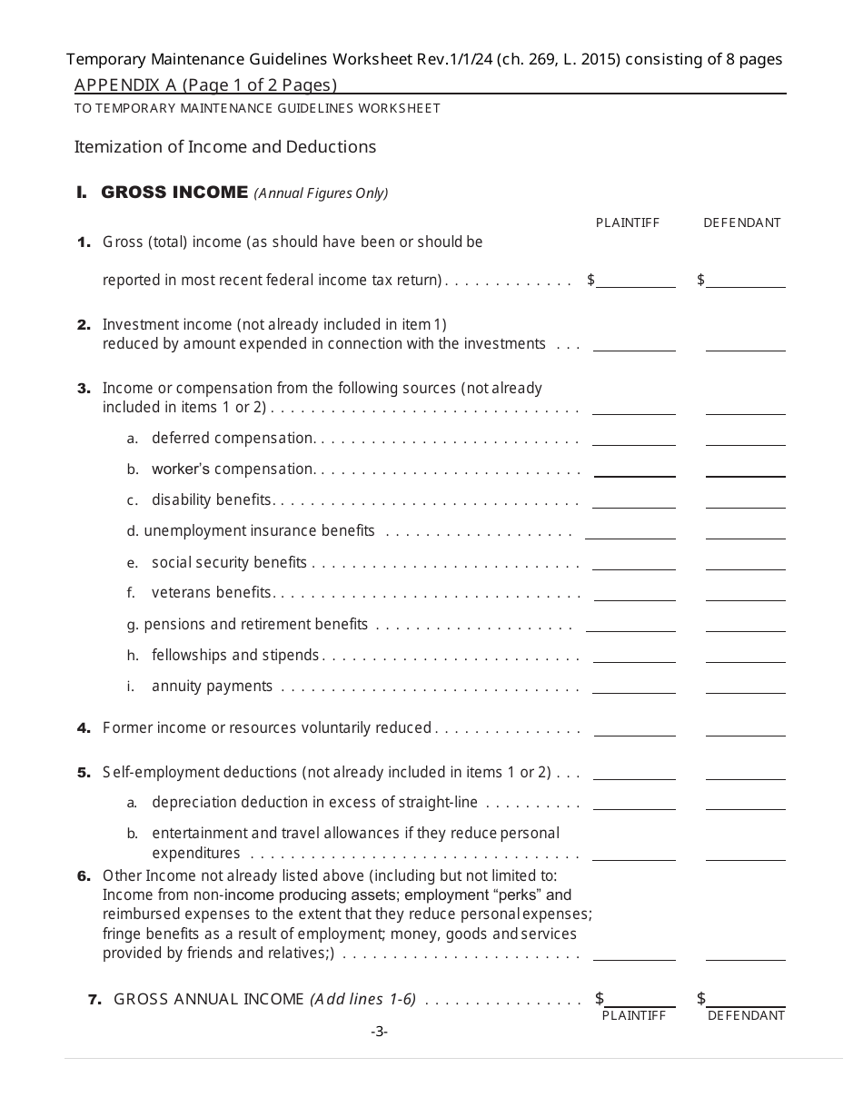 Temporary Maintenance Guidelines Worksheet - New York, Page 3