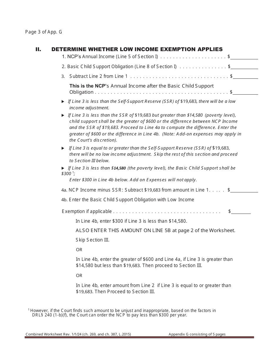 Combined Worksheet for-Postdivorce Maintenance Guidelines and, if Applicable, Child Support Standards Act (For Contested Cases) - New York, Page 18