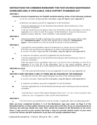 Combined Worksheet for-Postdivorce Maintenance Guidelines and, if Applicable, Child Support Standards Act (For Contested Cases) - New York, Page 6