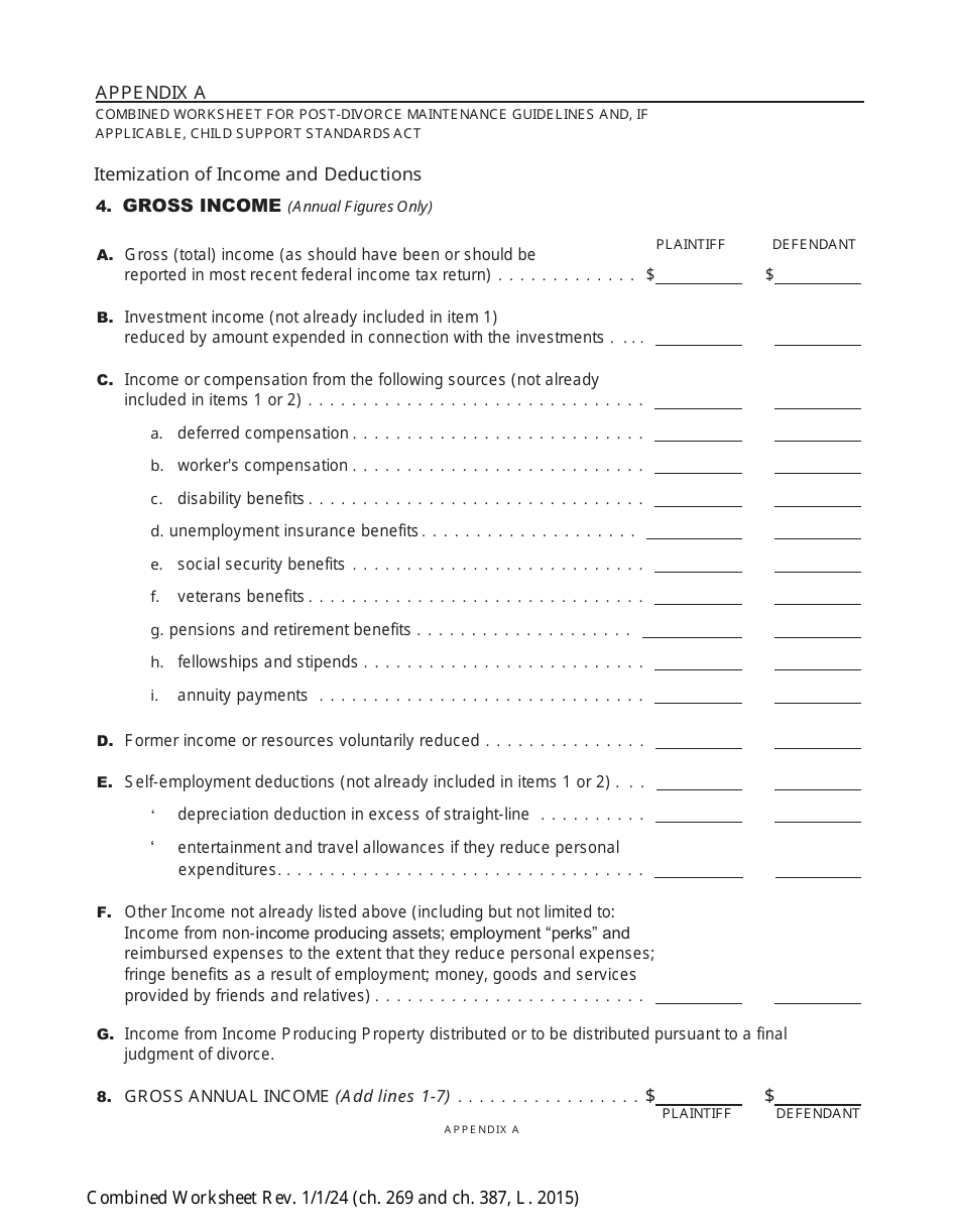 Combined Worksheet for-Postdivorce Maintenance Guidelines and, if Applicable, Child Support Standards Act (For Contested Cases) - New York, Page 8