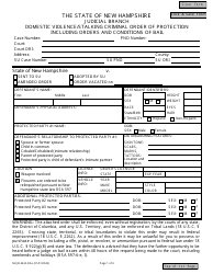 Form NHJB-2422-DSE Domestic Violence/Stalking Criminal Order of Protection Including Orders and Conditions of Bail - New Hampshire