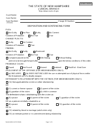 Form NHJB-3228-D Disposition and Sentencing Form - New Hampshire