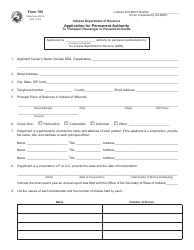 Document preview: Form 700 (State Form 50215) Application for Permanent Authority to Transport Passenger or Household Goods - Indiana