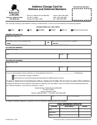 Document preview: Form 02-824A Address Change Card for Retirees and Deferred Members - Alaska