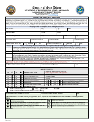 Document preview: Health Care Trailer (Hct) Application - County of San Diego, California