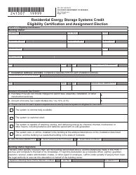 Form DR1307 Residential Energy Storage Systems Credit Eligibility Certification and Assignment Election - Colorado, Page 3