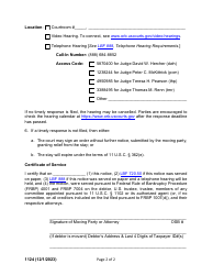 Form 1124 Notice of Motion for Relief From Automatic Stay in a Chapter 11/12 Case and Notice of Hearing Thereon - Oregon, Page 2