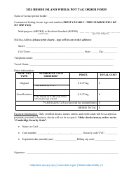 Rhode Island Whelk Pot Tag Order Form - Rhode Island, Page 2