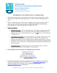Document preview: Rhode Island Lobster Trap Tag Order Form - Rhode Island, 2024