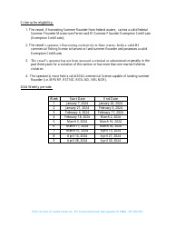 Application Form - Summer Flounder Winter Aggregate Landing Program - Rhode Island, Page 2