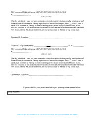 Application Form - Summer Flounder Winter Aggregate Landing Program - Rhode Island, Page 4