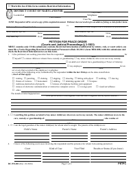Document preview: Form DC-PO-001 Petition for Peace Order - Maryland